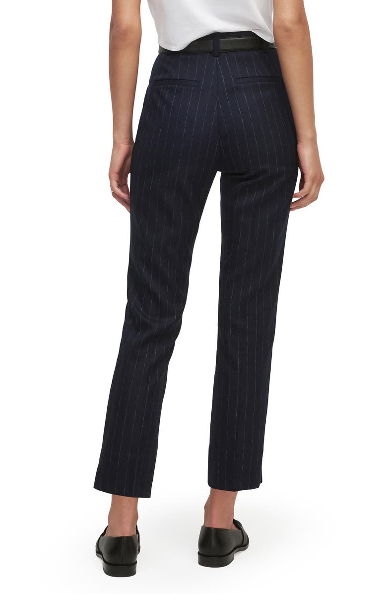 Favorite Daughter The Favorite Pinstripe Cigarette Ankle Pants, Alternate, color, Navy Pinstripe