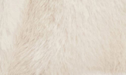 Karl Lagerfeld Stripe Short Faux Fur Coat In White