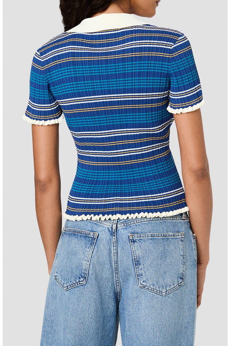 Striped Crinkle Rib Polo, Alternate, color, MIXED STRIPE