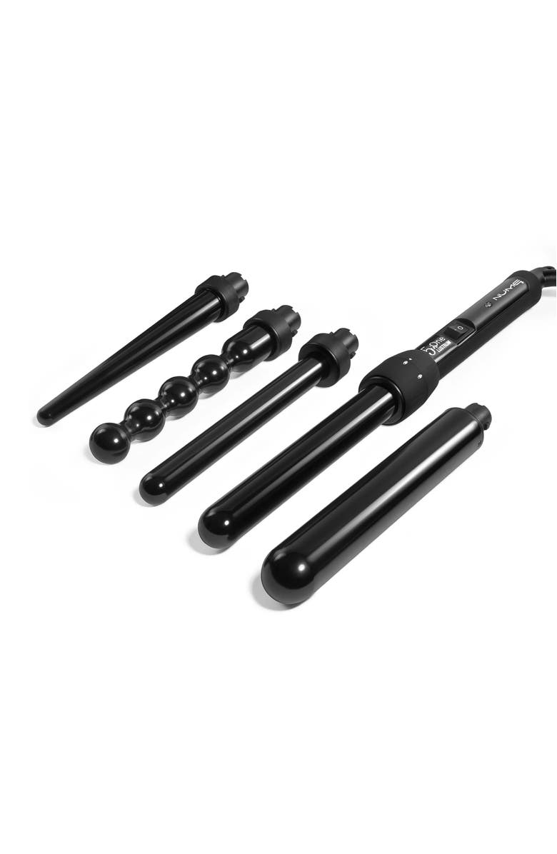 NUME Lustrum 5-in-1 Curling Wand Set | Interchangeable Barrel Styling Kit, Main, color, Black