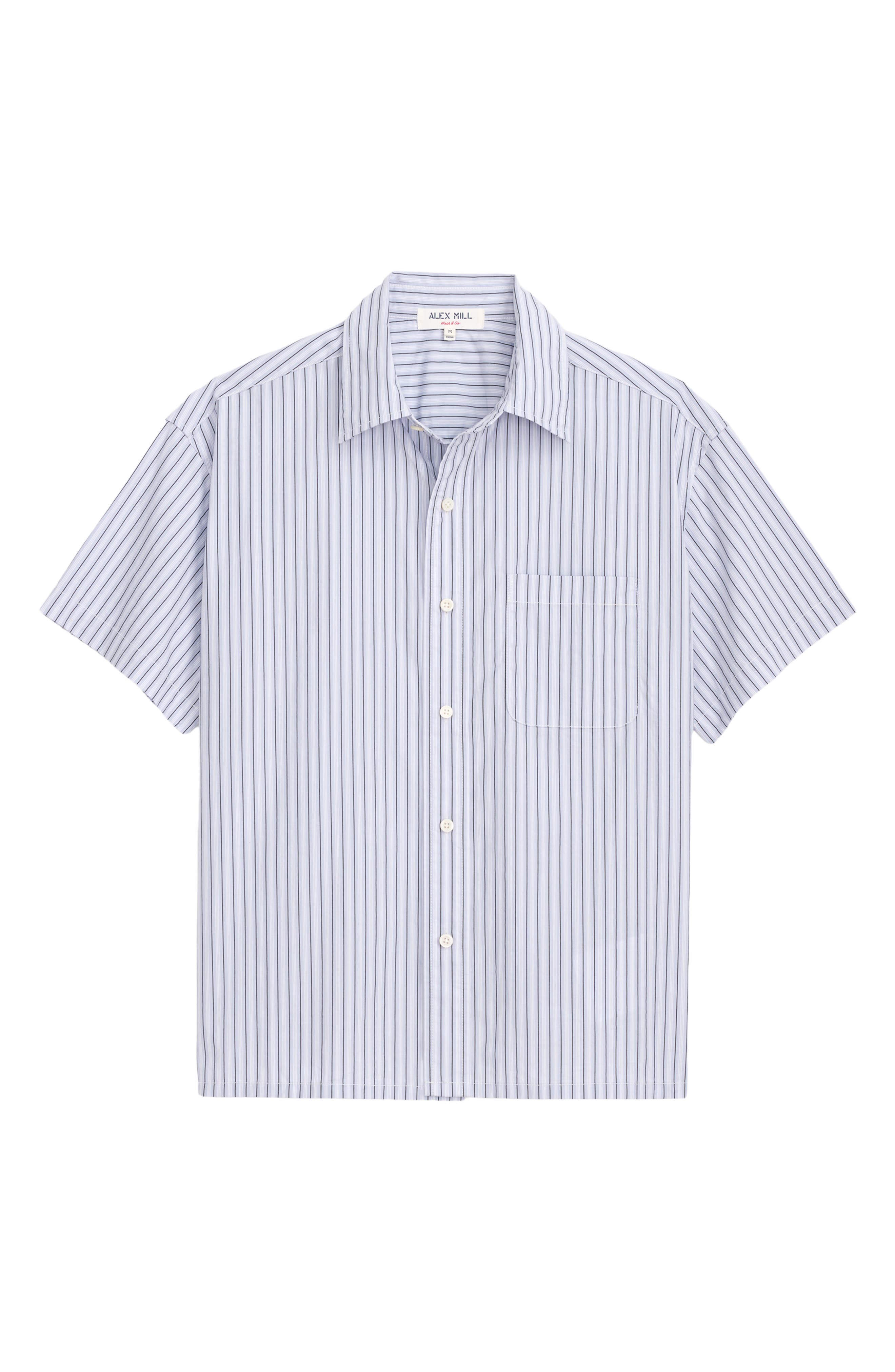 Franklin Short Sleeve Stripe Cotton Button-Up Shirt - image 2
