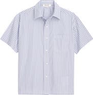 Alex Mill Franklin Short Sleeve Stripe Cotton Button-Up Shirt