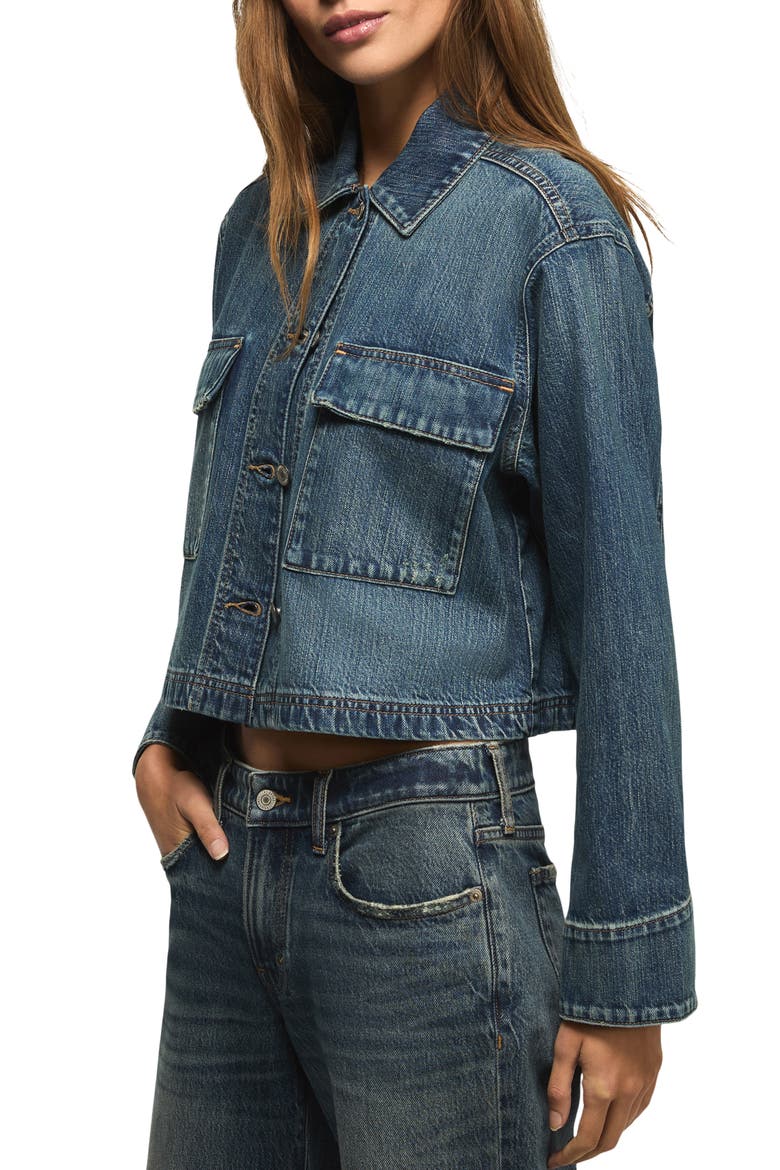 Utility Denim Jacket, Alternate, color, GLAMOROUS WASH