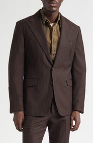 Double RL Pinstripe Wool Flannel Western Tuxedo Jacket