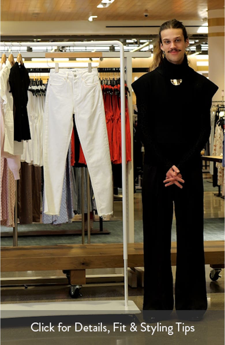 Cindy Frayed High Waist Ankle Straight Leg Jeans, sales video thumbnail