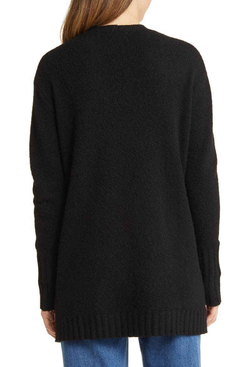 Open Front Cardigan, Alternate, color, BLACK