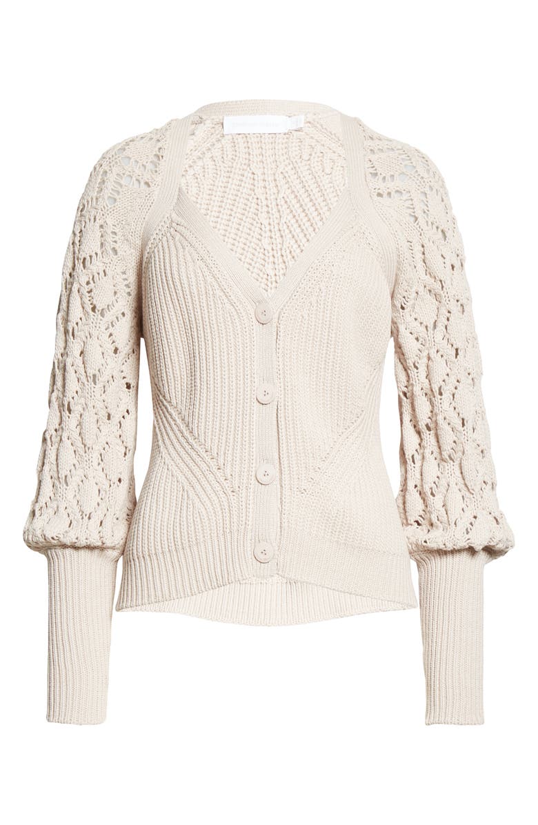 Simkhai Jonathan Simkhai Adeline Blouson Sleeve Cotton Blend Sweater, Alternate, color,