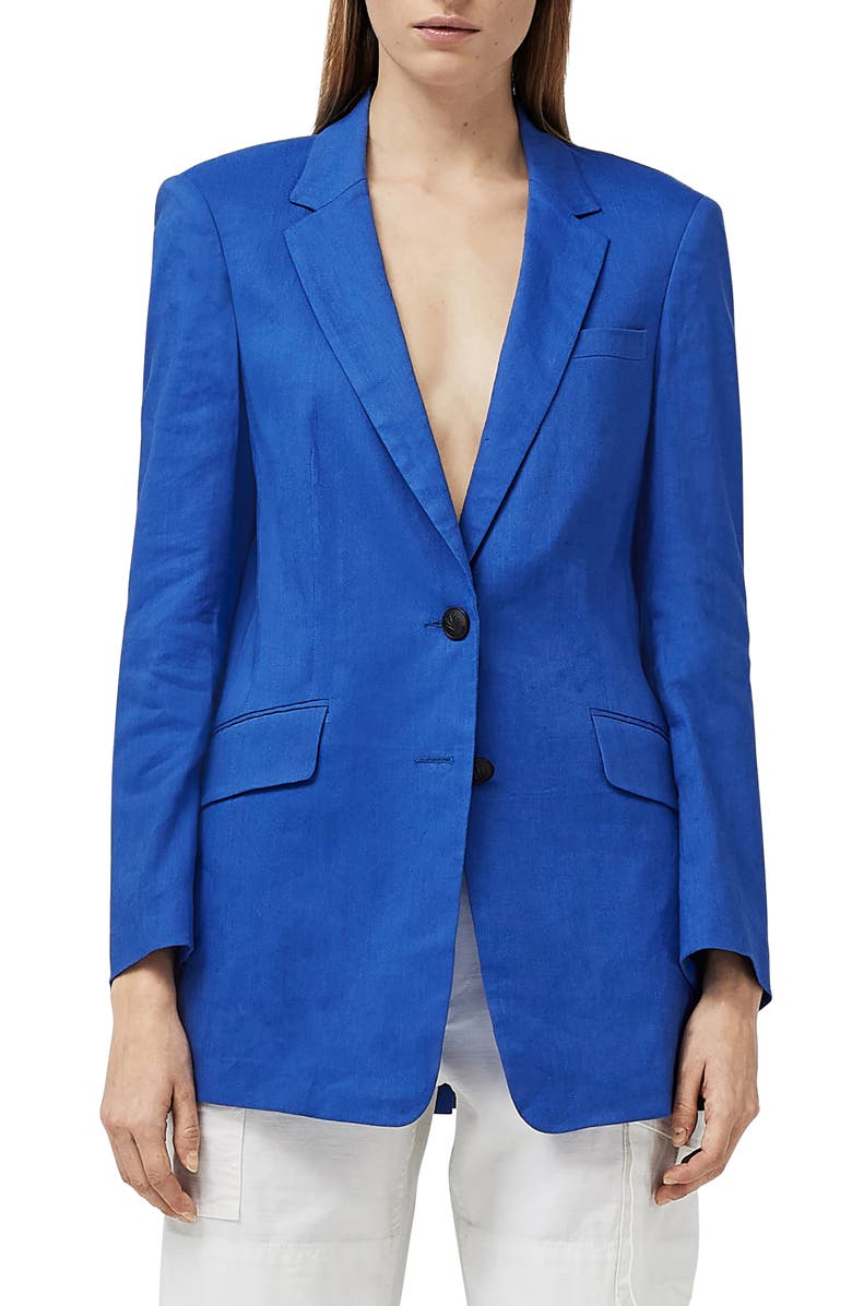 rag & bone Charles Linen Blend Blazer, Main, color, Brtblue
