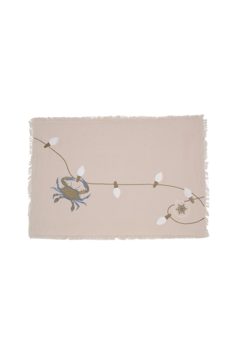 Santa Claws Holiday Crab Table Runner, Alternate, color, Blue