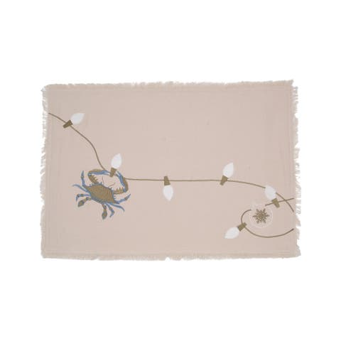 Santa Claws Crab Placemats Set of 4, 13" x 19"
