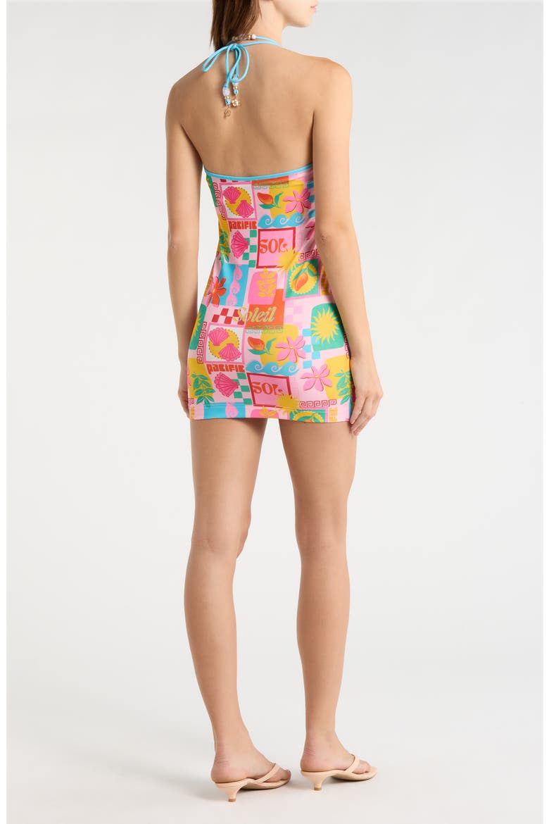 Beaded Halter Minidress, Alternate, color, SUNKISSED COAST
