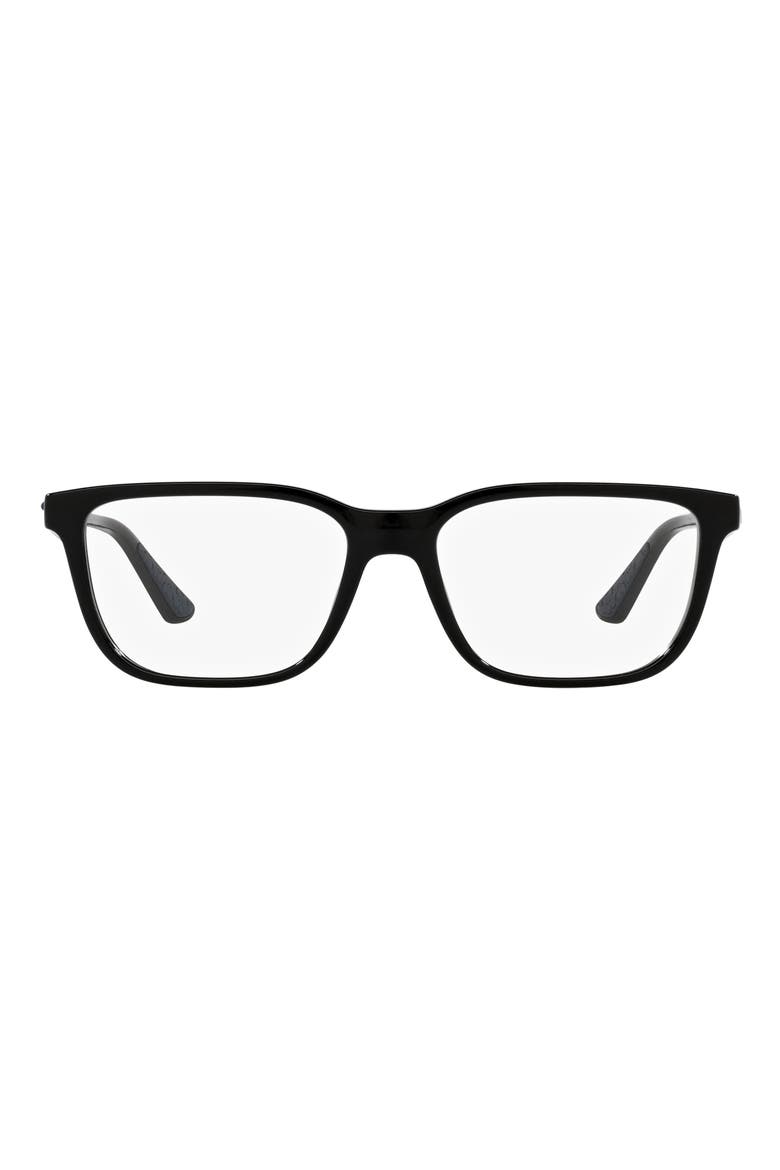 56mm Rectangular Optical Glasses, Main, color, BLACK / DEMO LENS