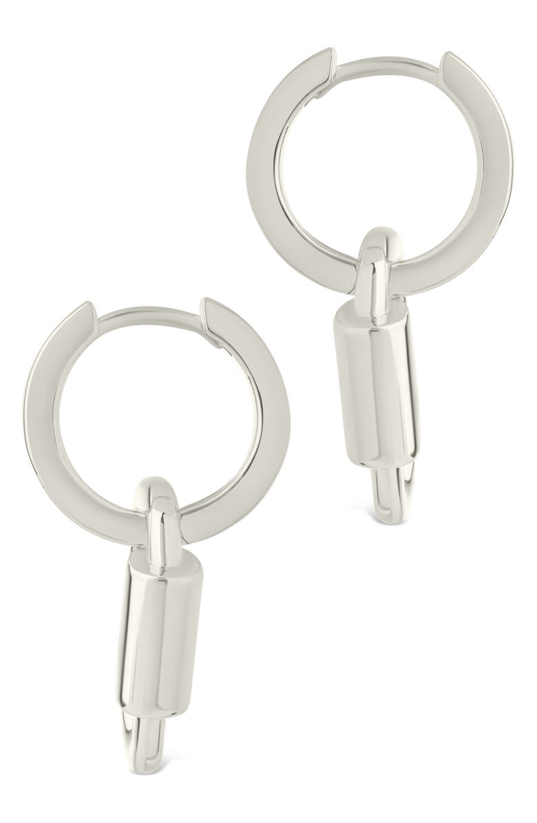 Sterling Forever Ellison Carabiner Drop Earrings, Alternate, color, Silver