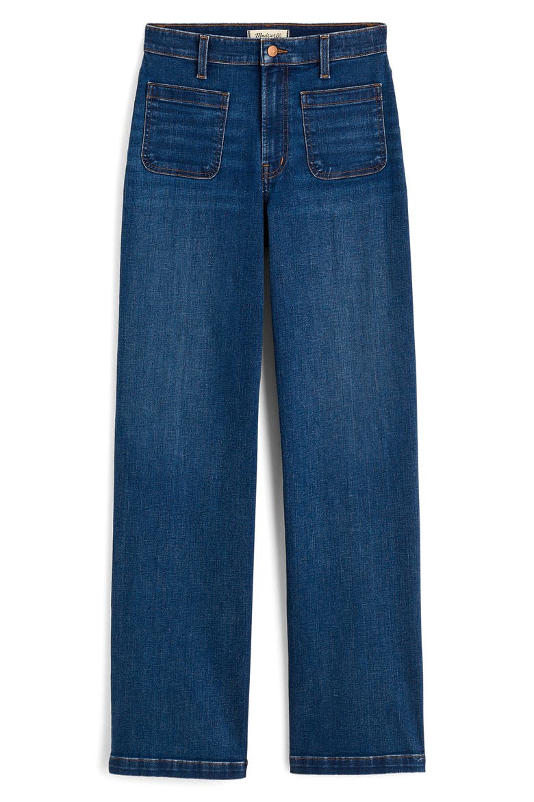 The Emmett Patch Pocket High Waist Wide Leg Jeans, Alternate, color, ALLENTOWN WASH