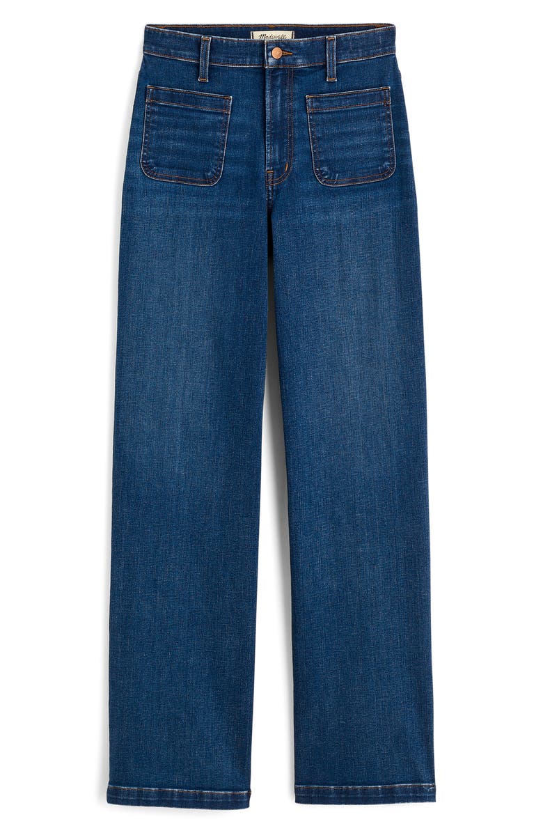 Madewell The Emmett Patch Pocket High Waist Wide Leg Jeans, Alternate, color, Allentown Wash