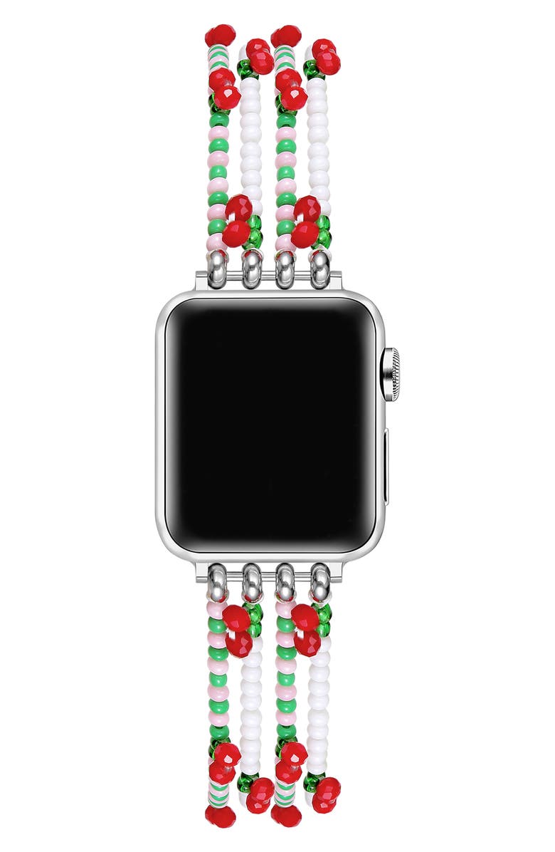 The Posh Tech Cherry Beaded Apple Watch<sup>®</sup> Watchband, Alternate, color, 