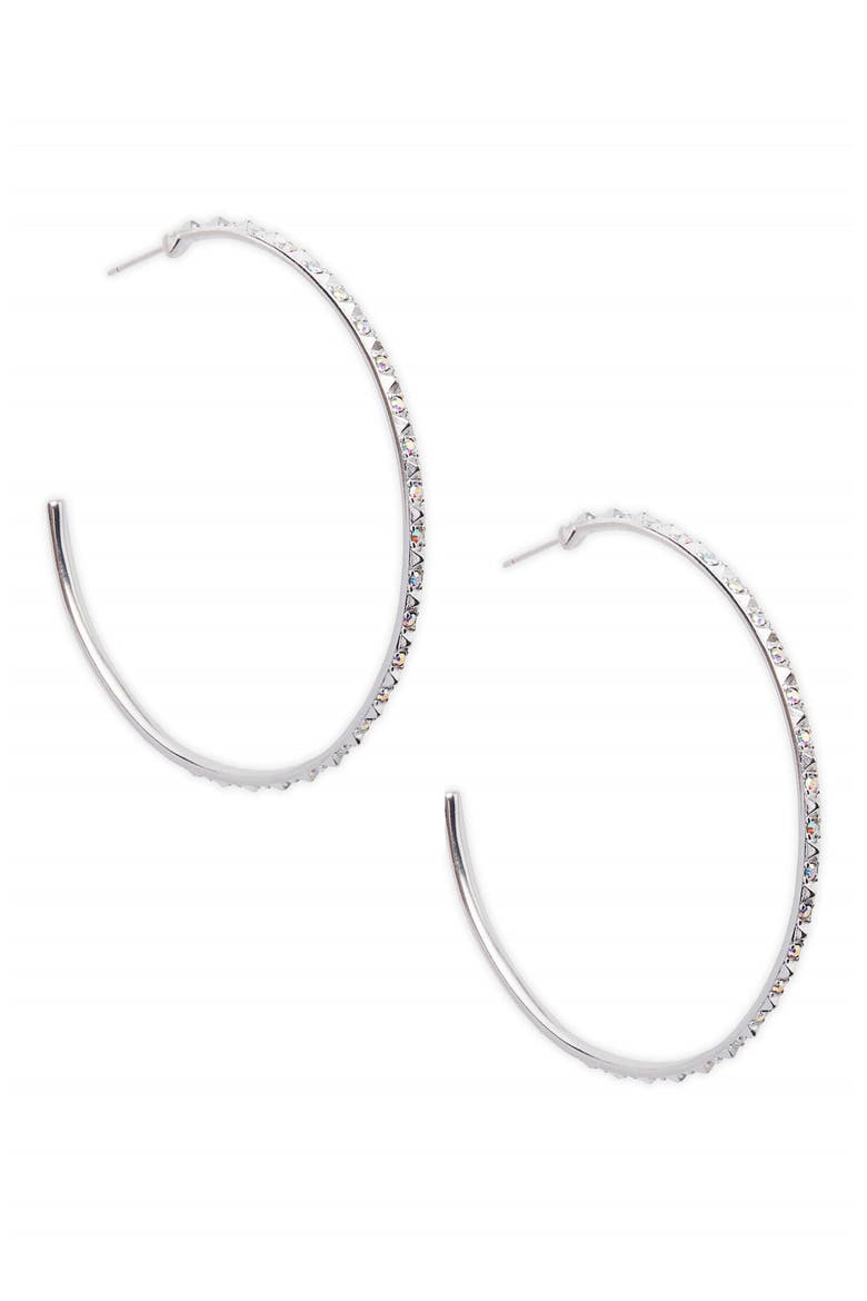 Val Hoop Earrings, Main, color, SILVER