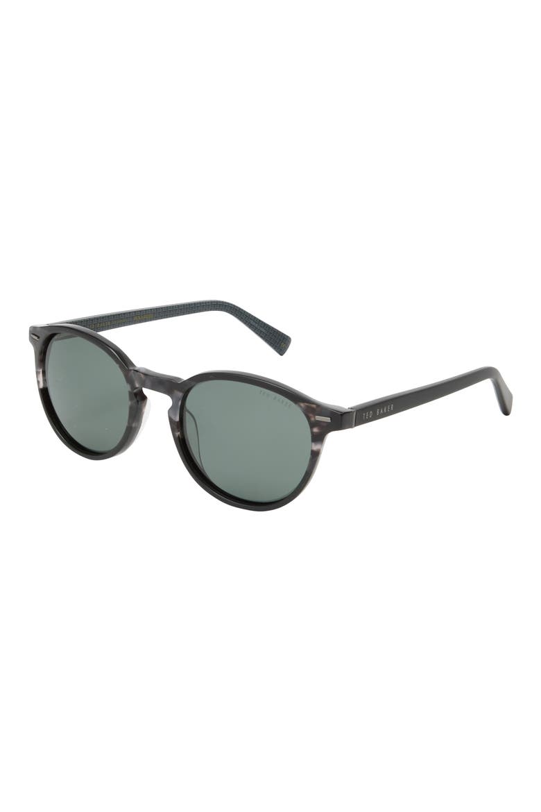 50mm Polarized Round Sunglasses, Alternate, color, GREY