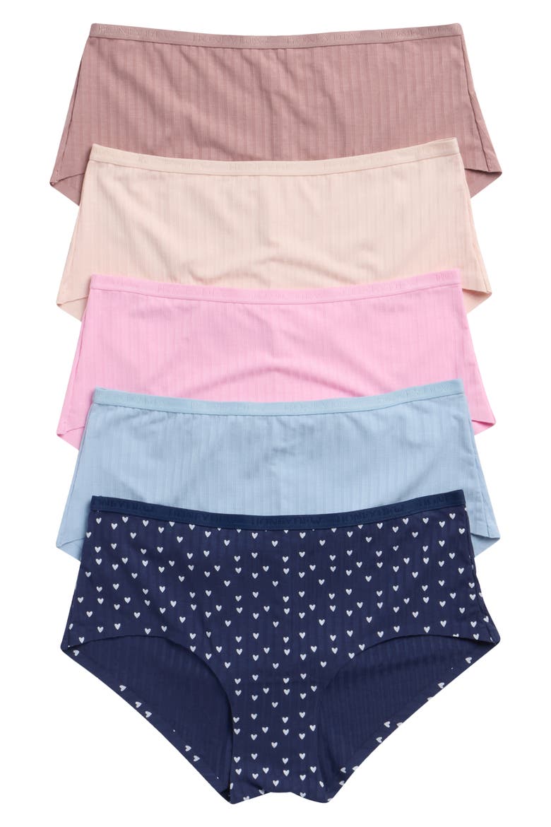 Emilia 5-Pack Boyshorts, Main, color, BLUE MULTI