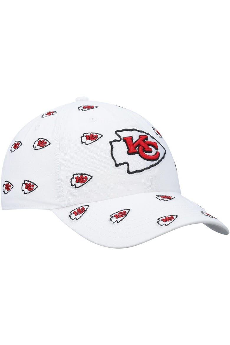 Women's '47 White Kansas City Chiefs Confetti Clean Up Adjustable Hat, Alternate, color, White