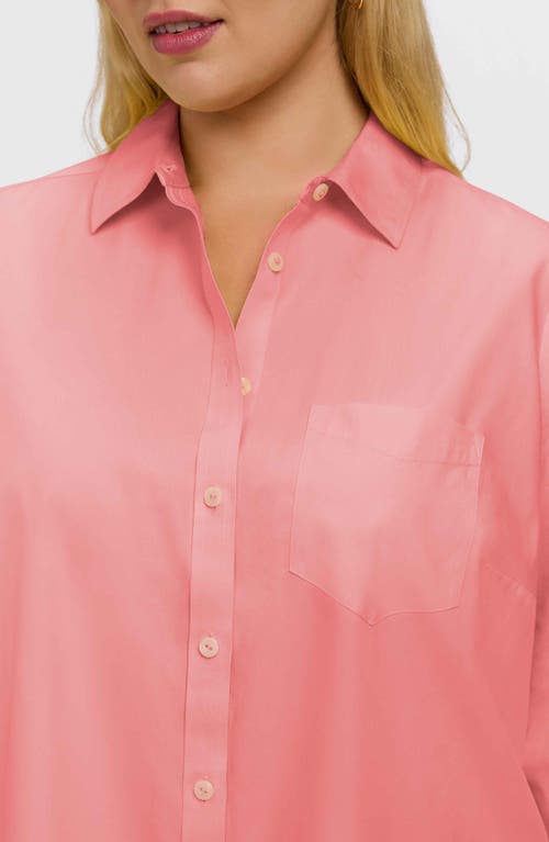 Foxcroft Boyfriend Non-iron Cotton Blouse In Pink
