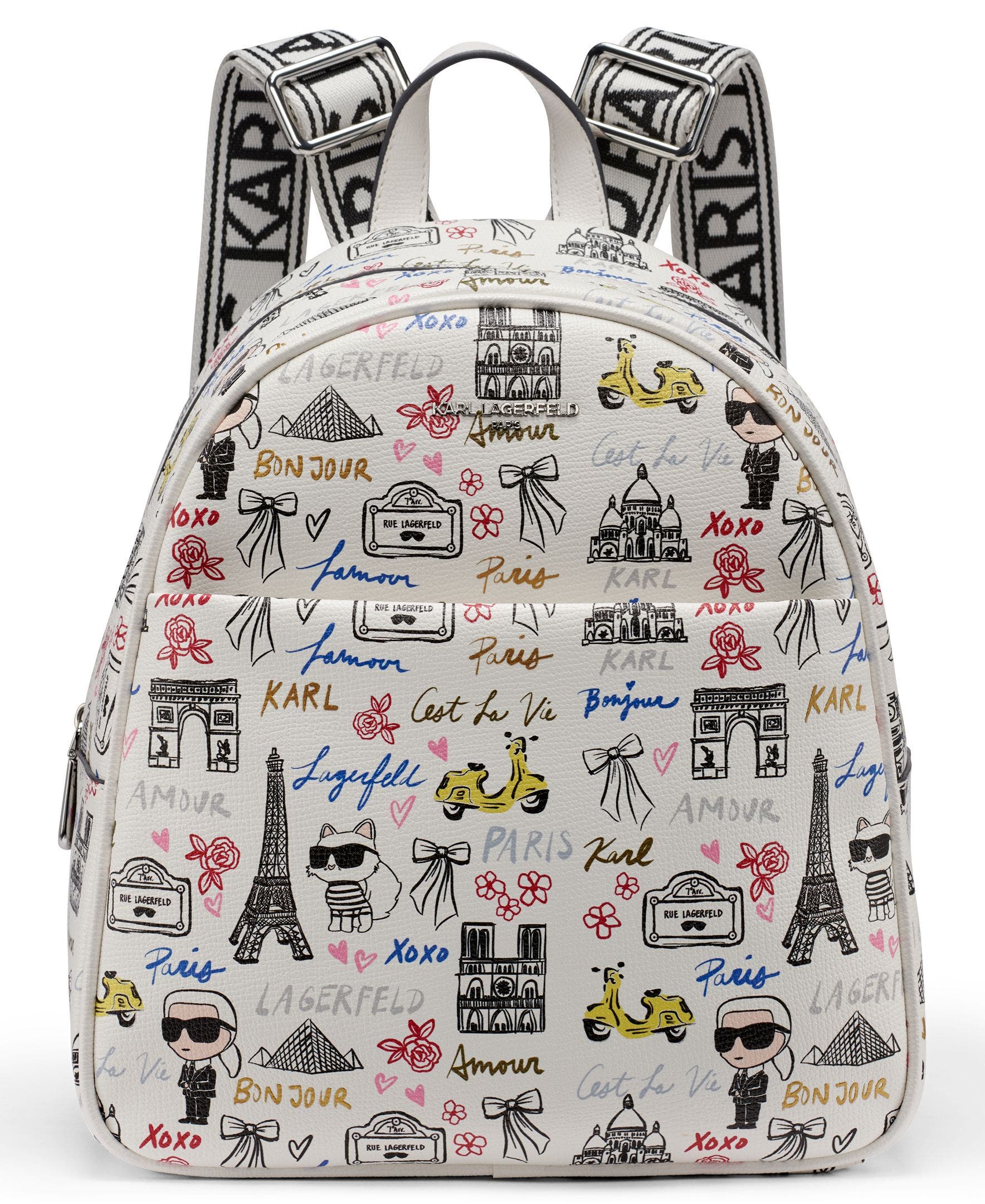 KARL LAGERFELD PARIS Maybelle Backpack, Main, color, White Multi
