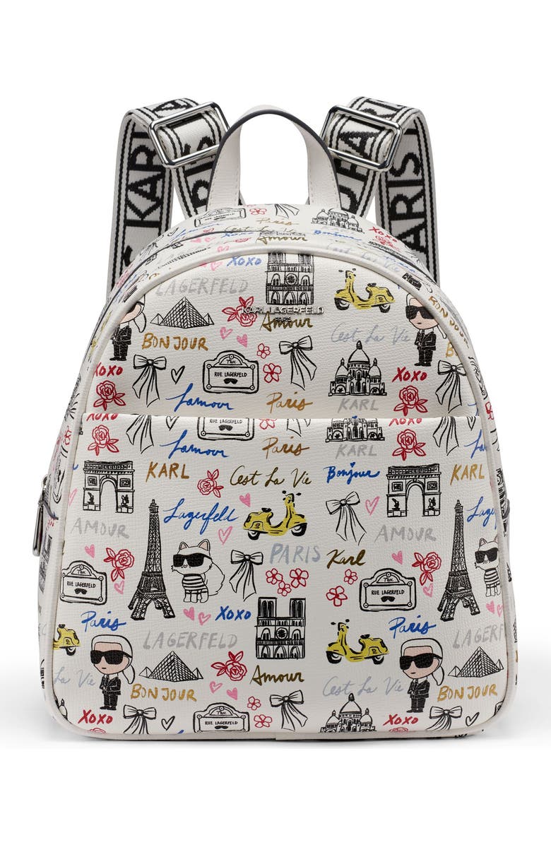KARL LAGERFELD PARIS Maybelle Backpack, Main, color, White Multi