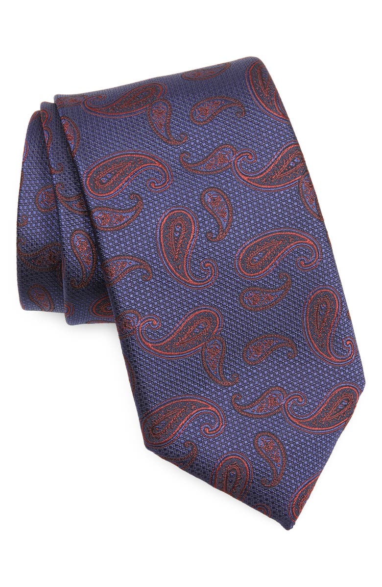 Canali Paisley Silk Tie, Main, color, 