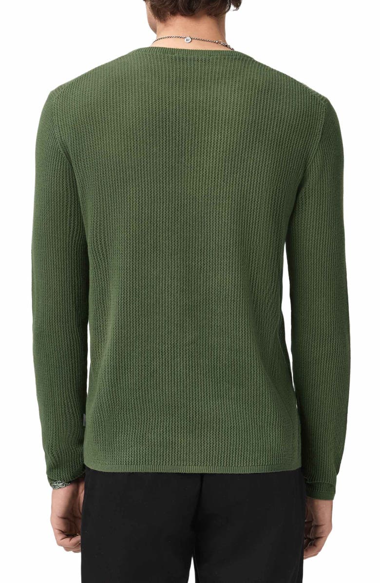 John Varvatos Montclair Mesh Stitch Organic Cotton Blend Sweater, Alternate, color, Light Olive