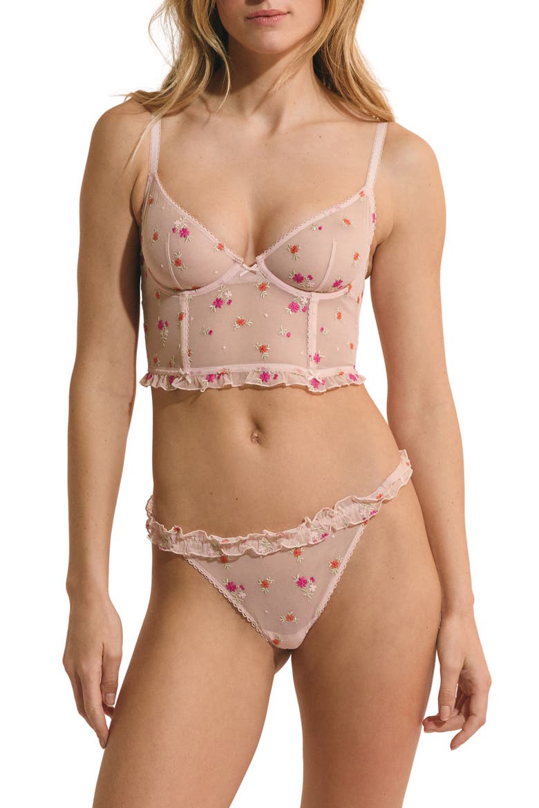 Freesia Ruffle Thong, Alternate, color, IMP FOND ROSE