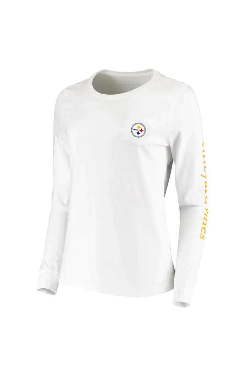 vineyard vines Women's Vineyard Vines White Pittsburgh Steelers Helmet Long Sleeve T-Shirt, Alternate, color,