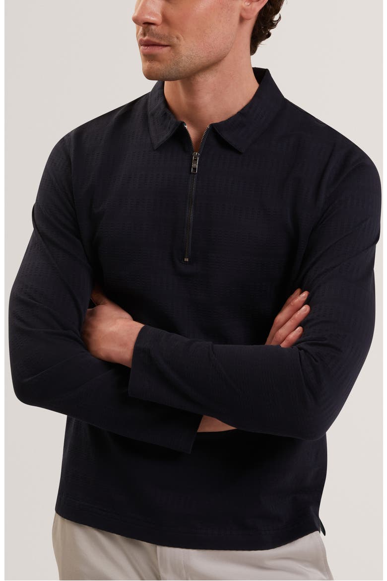 Wyther Quarter Zip Polo, Main, color, NAVY