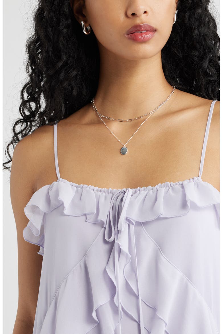 Ruffle Chiffon Minidress, Alternate, color, PURPLE EVENING