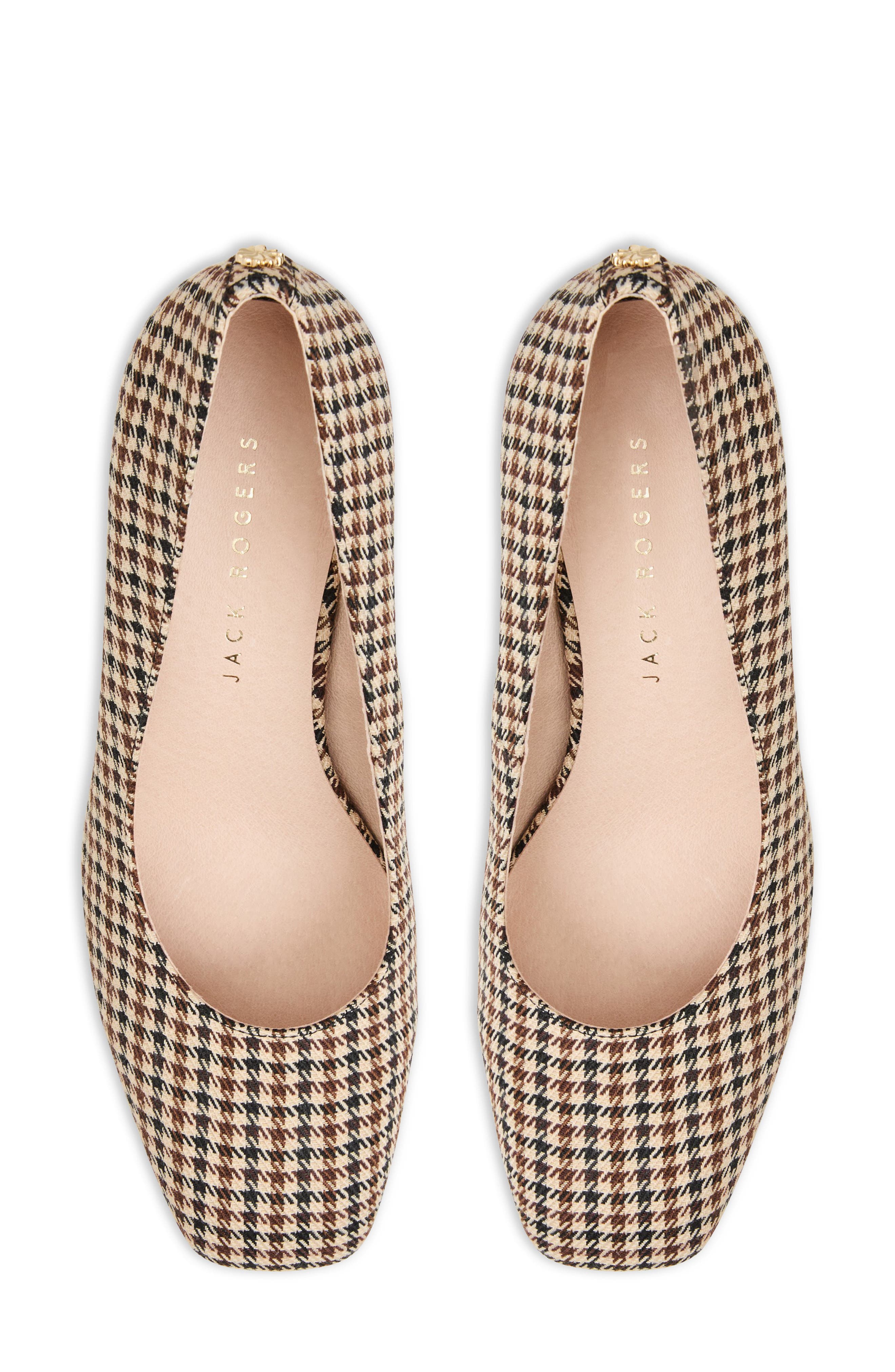 Jack Rogers Lenora Houndstooth Pump, Alternate, color, Brown Multi