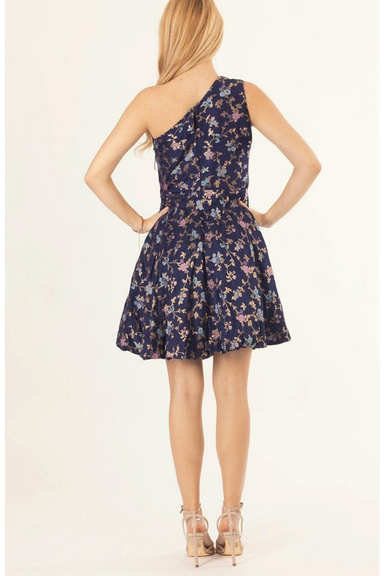 Azurine Blue One Shoulder Short Dress, Alternate, color, Blue