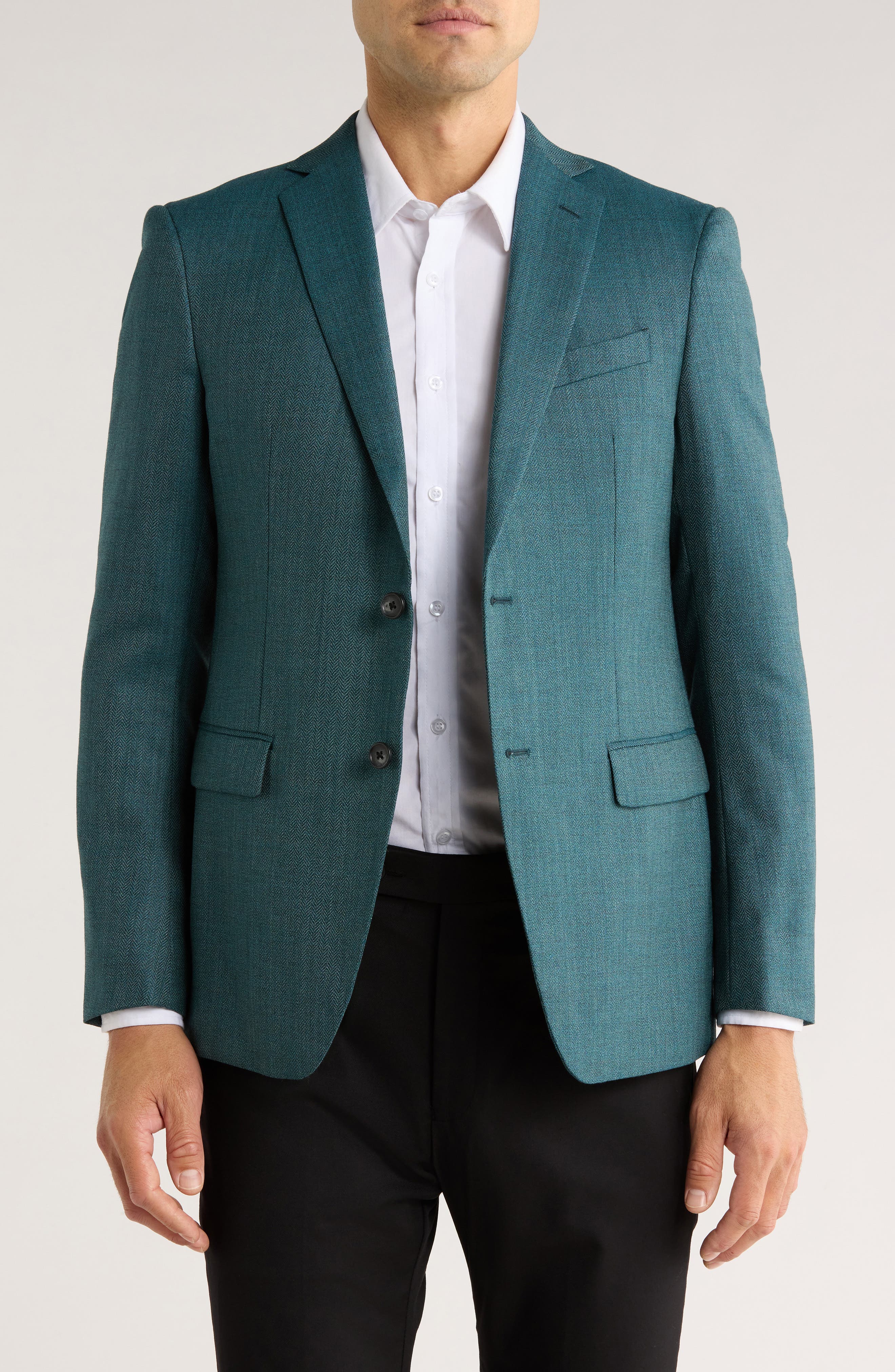 John Varvatos Star USA Chevron Virgin Wool Two-Button Sport Coat