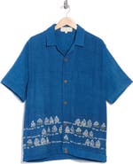 SMR Days Men's Paraiso Short Sleeve Cotton Button-Up Bowler Shirt
