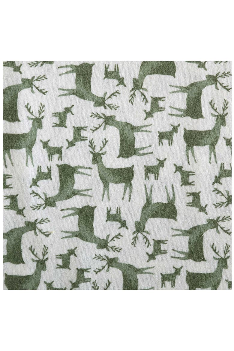 Deer Camp Cotton Flannel Sheet Set, Alternate, color, GREEN
