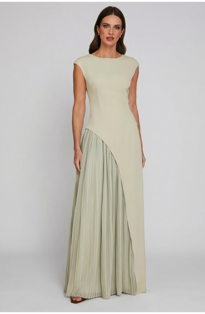 Six Stories Pleated Skirt Cap Sleeve Maxi Dress, Main, color, 