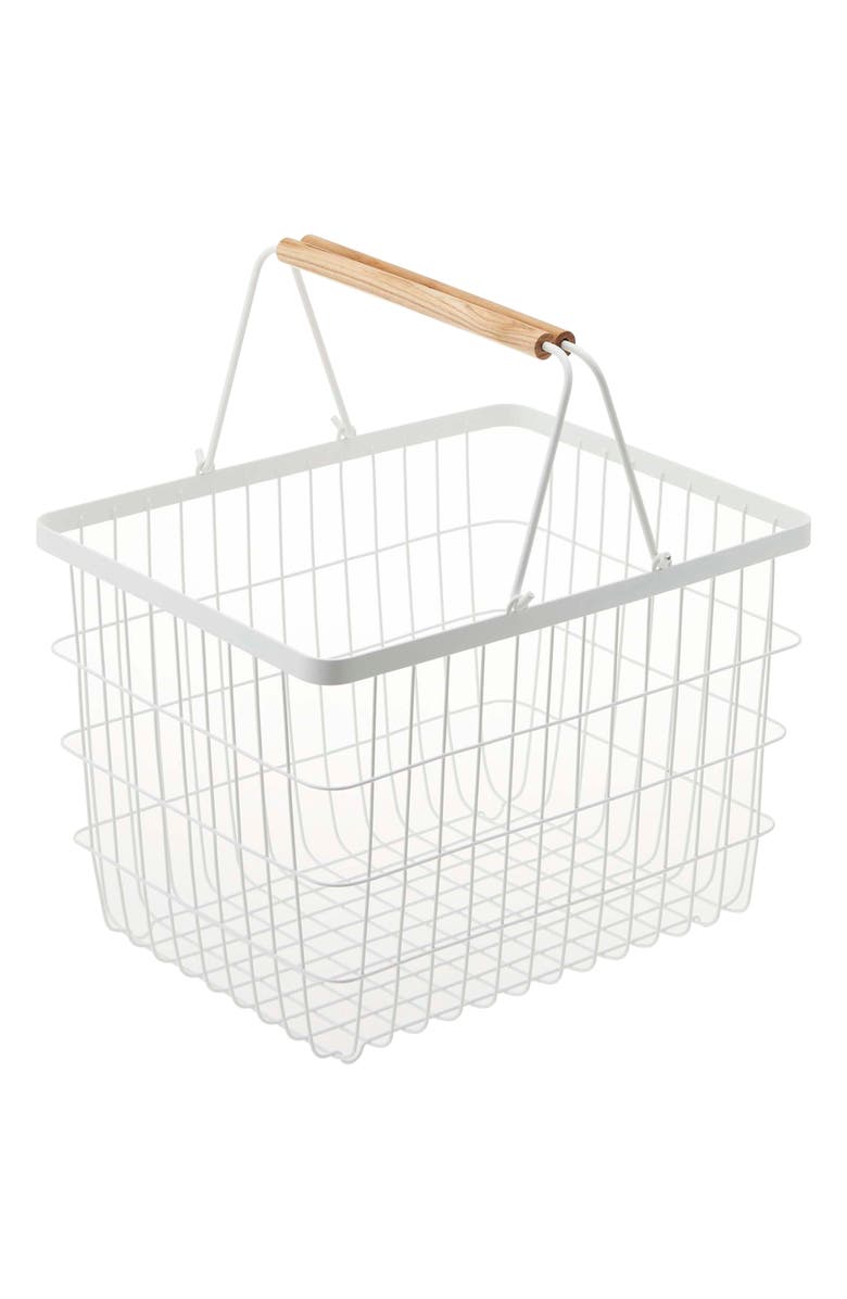 Yamazaki Tosca Laundry Basket, Main, color, White