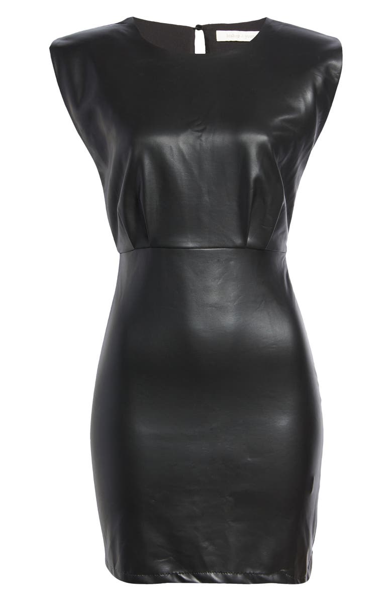 Bishop + Young Morgan Faux Leather Minidress, Alternate, color, Black