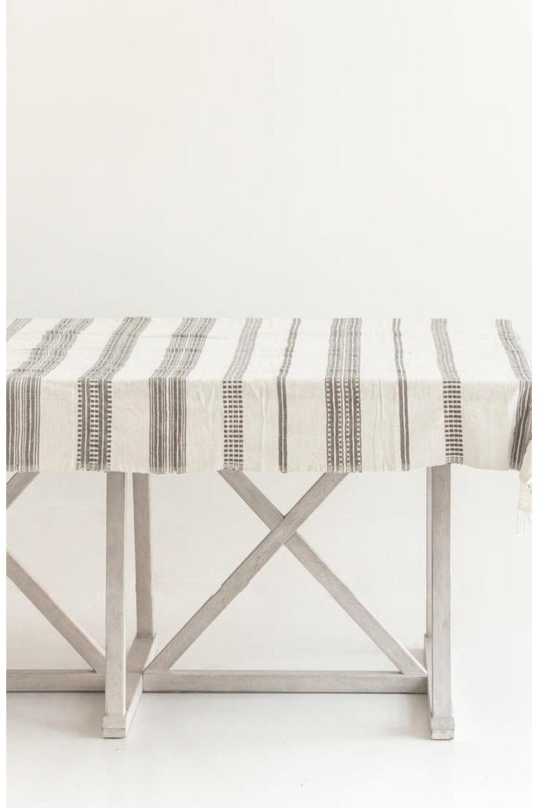 Aden Cotton Tablecloth, Alternate, color, Gray