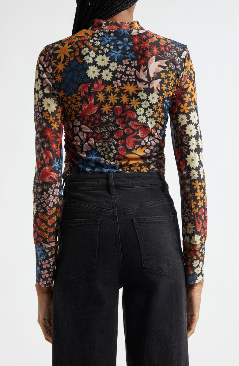 FARM Rio Jujus Garden Mesh Mock Neck Top, Alternate, color, 