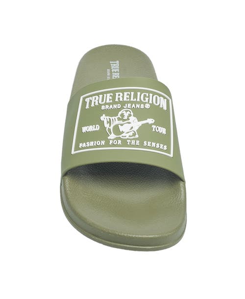 True Religion Kendrick Logo Slide In Olive