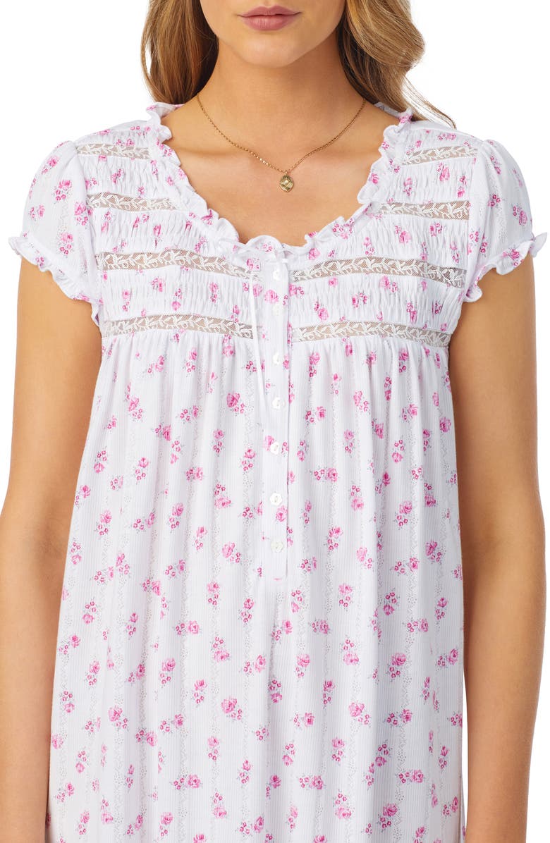 Eileen West Waltz Floral Short Sleeve Nightgown, Alternate, color, 