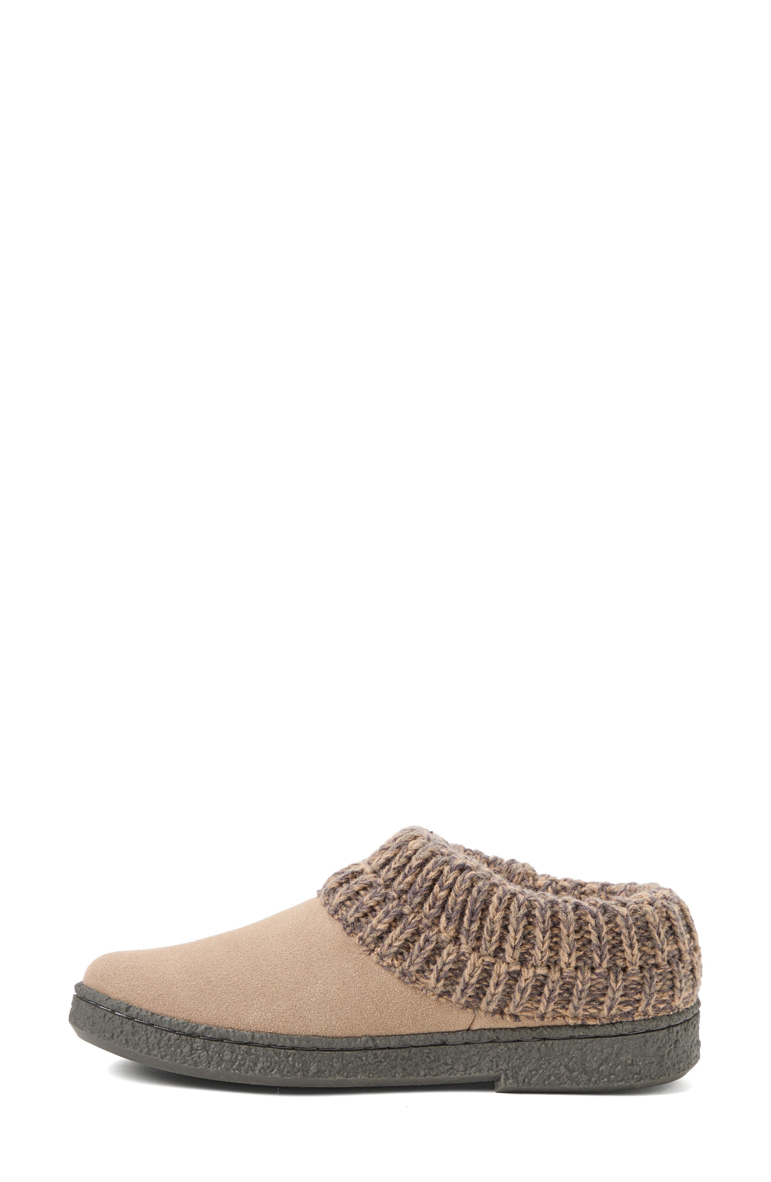 Knit Trim Suede Clog, Alternate, color, BELLA TAUPE