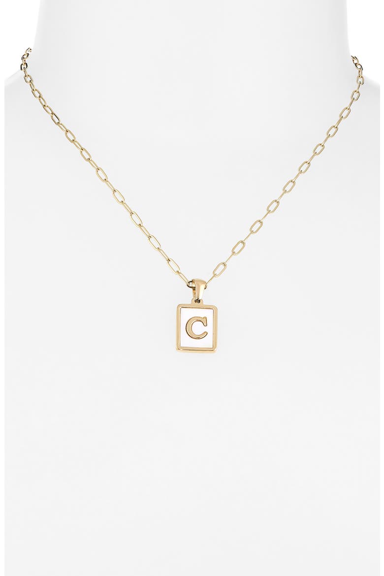Ocean Drive Initial Pendant Necklace, Alternate, color, GOLD C