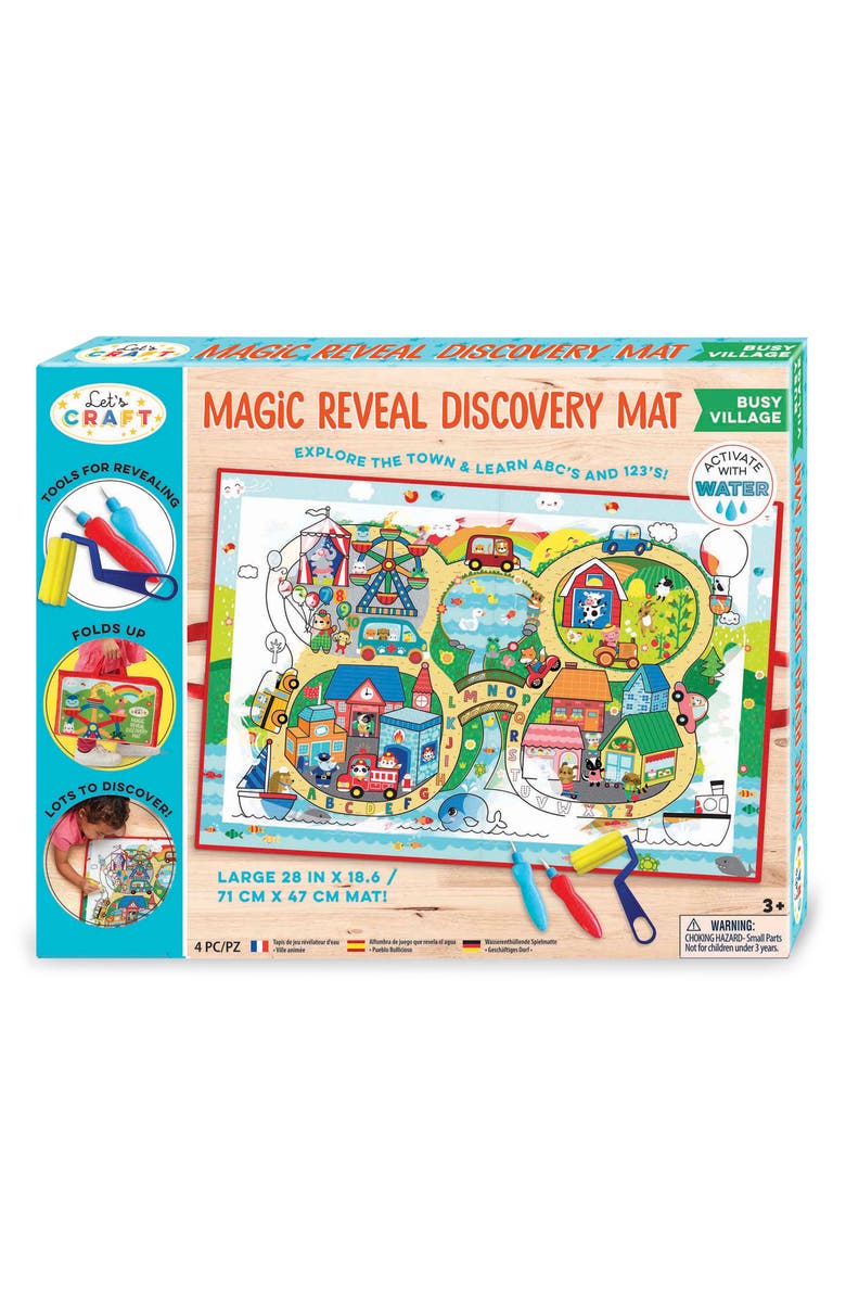 BRIGHT STRIPES Busy Village Magic Reveal Mat, Main, color, 