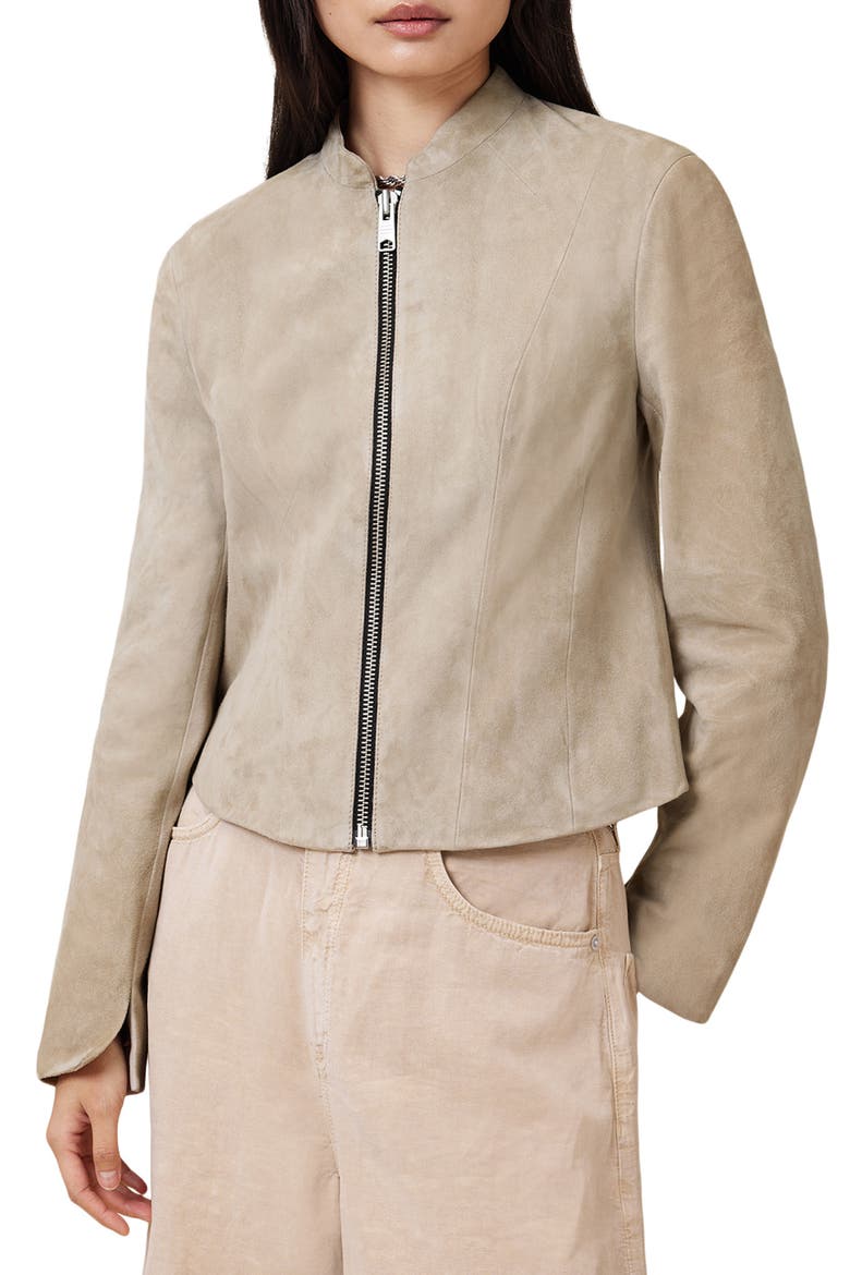 Sadler Suede Jacket, Main, color, PEPPER BROWN