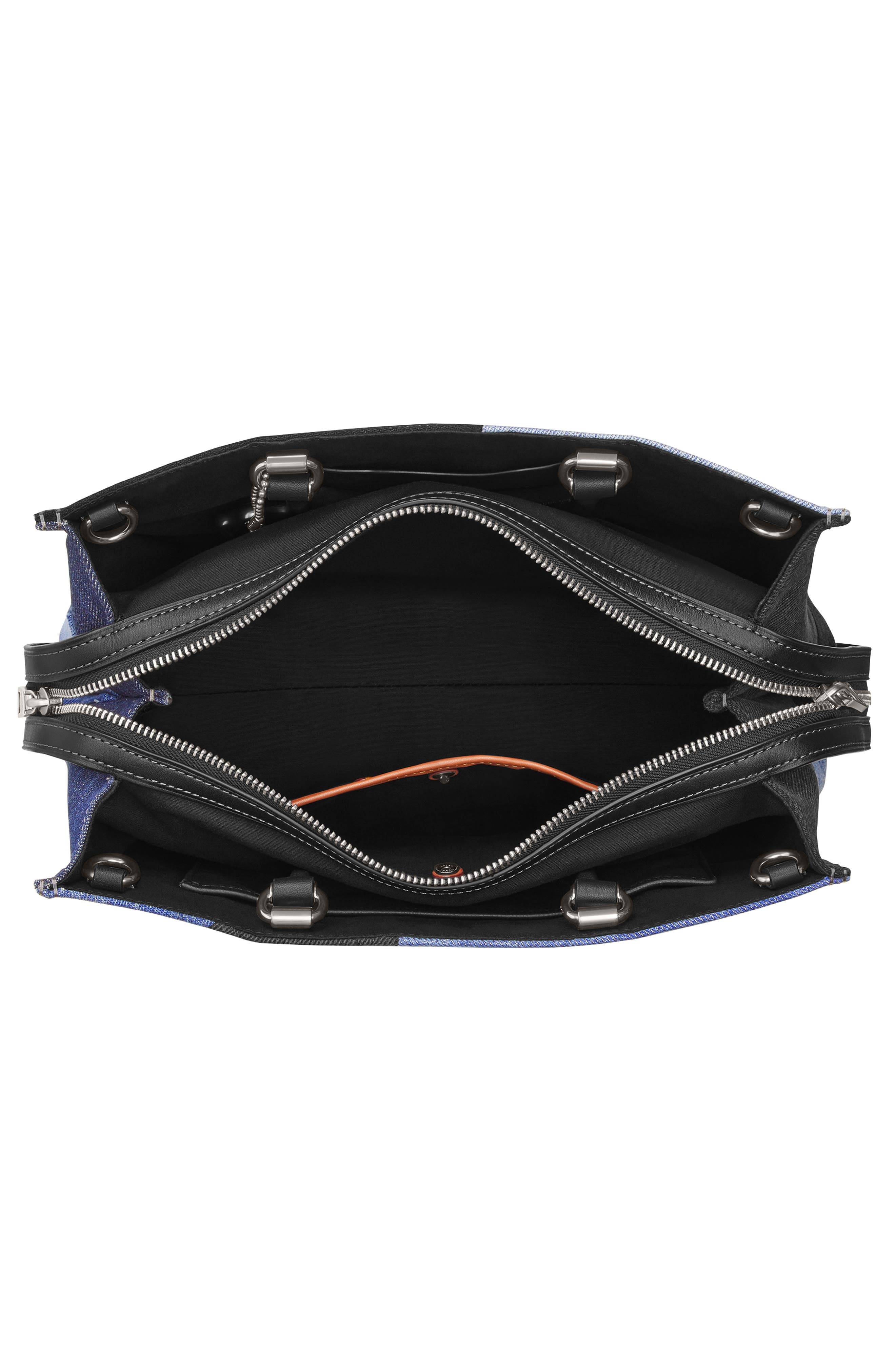 COACH Rouge Denim Patchwork Top Handle Bag, Alternate, color, 